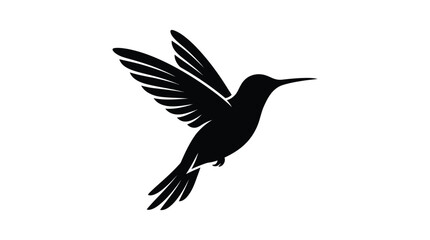 Fototapeta premium Elegant hummingbird vector illustration featuring minimalist black silhouette design 