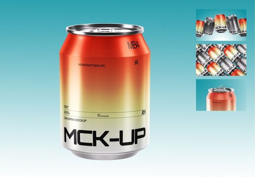 Small Metal Can Mockup