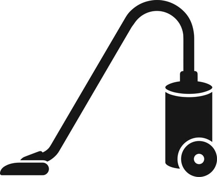 Industrial vacuum cleaner icon representing electronic carpet sweeping machine for domestic household chores and commercial janitorial sanitation