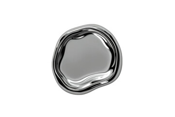 Obraz premium Irregular shiny silver metallic blob shape