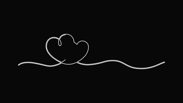 Minimalist continuous line art of a cloud and wave