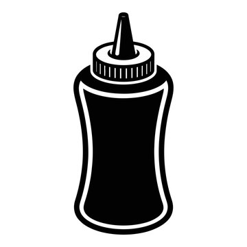 Squeeze bottle with conical tip is a black silhouette