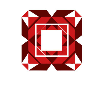 Geometric pattern with red and white triangles