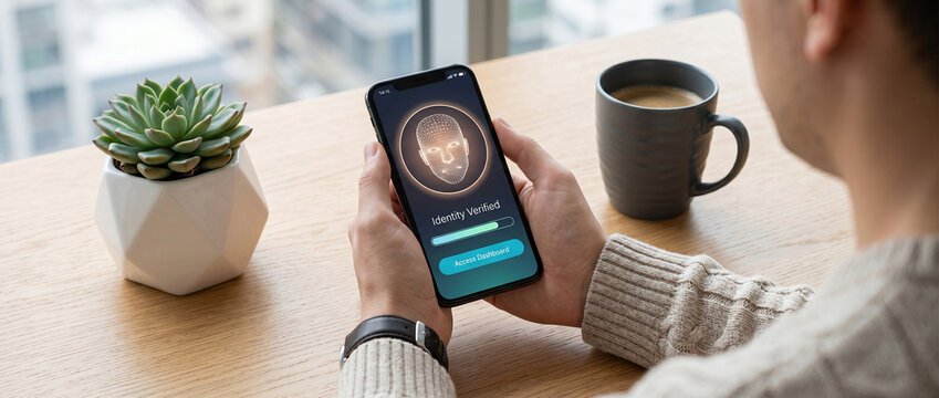 Facial Recognition Smartphone for Biometric Authentication and Identity Verification 