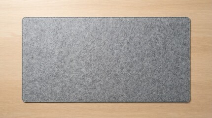 Minimalist grey felt mouse pad on wooden surface © ArtBy