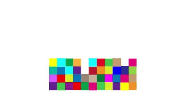 Colorful Falling Data Blocks Tetris Defragmentation Concept Animation