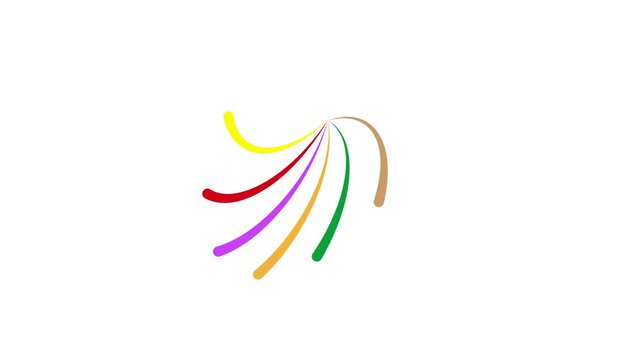 Colorful abstract organic blooming flower tentacle loop animation