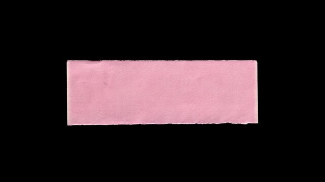 Pink adhesive washi tape strip animation, paper texture tape overlay, isolated video motion graphic