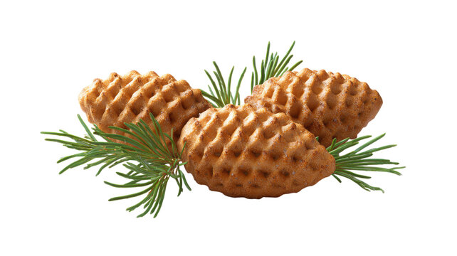 Pine cone cookies fir branch festive nature food