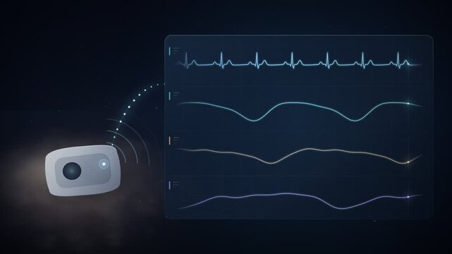 Wearable Biosensor Patch Streaming Vital Signs To Health Monitor Seamless Loop