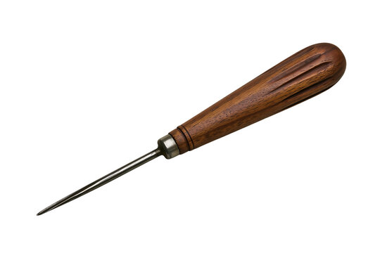 Vintage wood awl isolated on transparent background