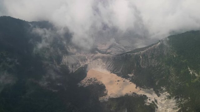 Thrilling Aerial Timelapse of Bandung's Volcano Cloudscape - Full HD, Horizontal