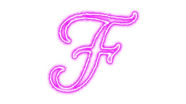 Elegant Black Script Letter F &ndash; Handwritten Calligraphy Alphabet on Transparent Background