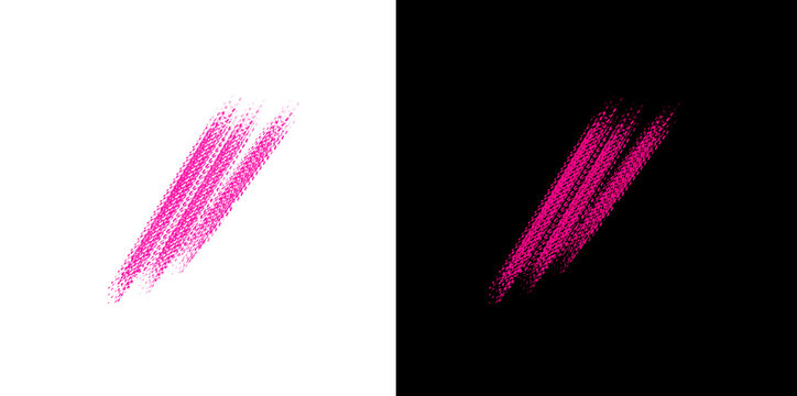 Pink scribble brush strokes effect for graphic design and abstract backgrounds, textured paint marks, energetic art overlay.
