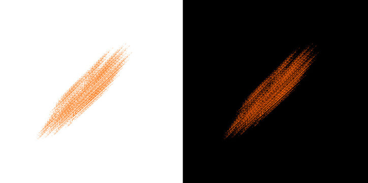 Orange scribble brush strokes effect for graphic design and abstract backgrounds, textured paint marks, energetic art overlay.