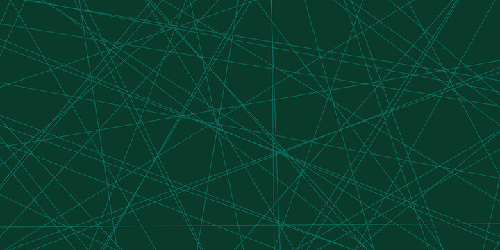 Abstract geometric intersecting lines texture background on green