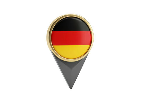 Germany flag map pointer icon isolated on transparent background