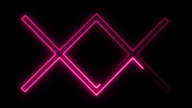 Neon Geometric Line Shapes Collection in Pink