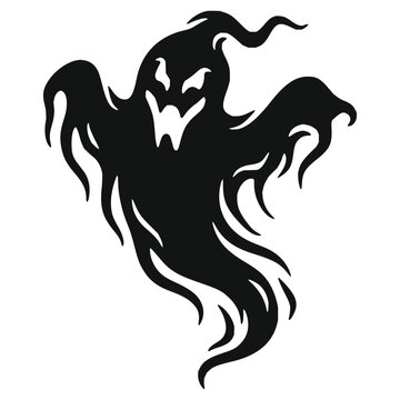Scary ghost or phantom silhouette vector illustration