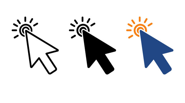 Computer mouse cursor arrow click vector icon