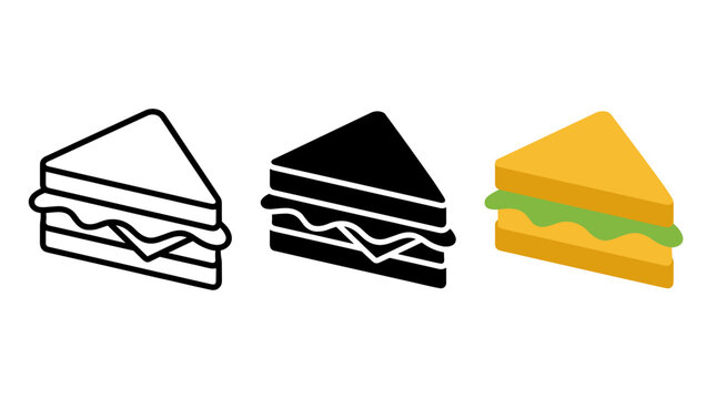 Triangle sandwich vector icon set