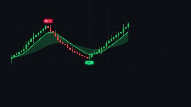 Financial Candlestick Trading Chart. Stock Market Volatility Analysis. Crypto And Forex Trading. Bullish Bearish Trend. Dark Mode Trading UI. Technical Analysis Graph. Animated Finance Interface