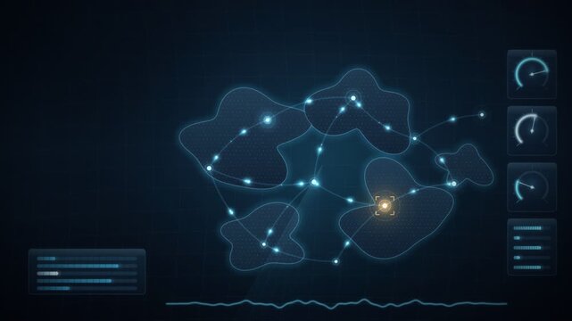 Supply Chain Control Tower Dashboard With Freight Routes Seamless Loop