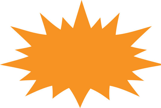 Orange starburst shape isolated on white background with starburst isolated sunburst explosion geometric background abstract