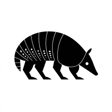 A stylized armadillo silhouette on a plain background silhouette