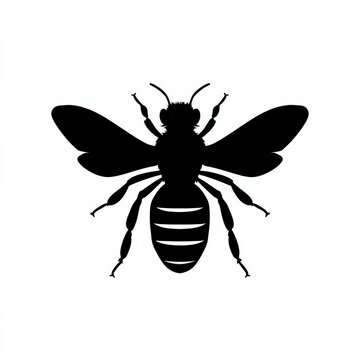 A detailed silhouette of a bee showcasing its intricate features silhouette
