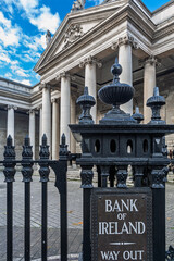 Obraz premium Historic Bank of Ireland Architecture and Ornate Ironwork in Dublin