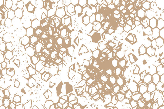 Vintage white and beige abstract grunge texture. Honeycomb distressed overlay texture. For packaging and label design.