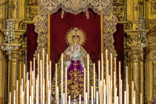 Virgin de la Esperanza Macarena Altar for Septenary Devotion 2026, Seville