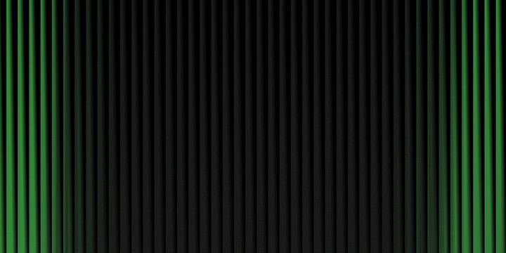 Vertical green and black parallel stripes form ribbed metallic texture for industrial designs.
