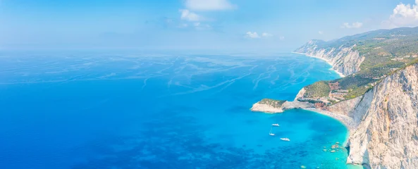 Coast of Lefkada with famous Porto Katsiki beach © naturenow