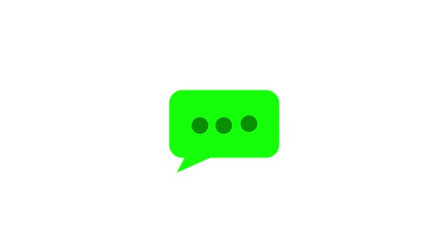message icon with dot looping animation. typing message concept.