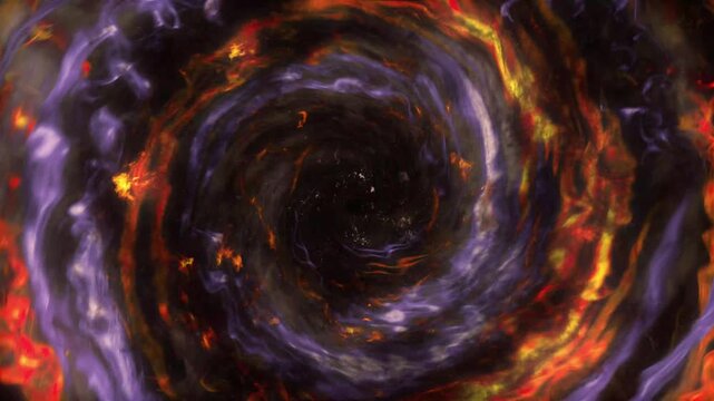 Cinematic Fiery Purple Energy Vortex with Swirling Orange Flames and Dark Mystical Motion, Powerful Logo Reveal Background for Halloween Titles, Horror Intros, Fantasy Promos and Video Openers