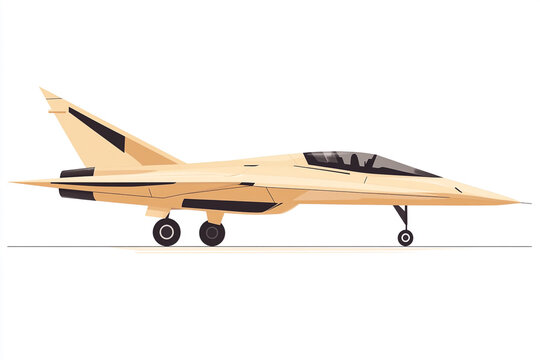 Advanced military jet fighter aircraft parked against a plain white background with jet plane stealth fighter air force combat aircraft warplane