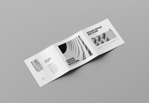 Front Square Trifold Brochure Mockup