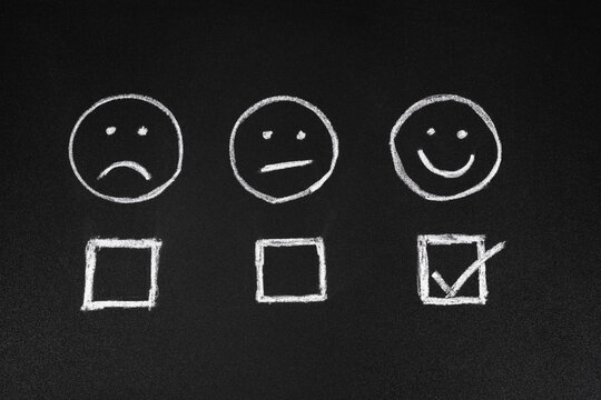 A chalk diagram is shown, which is used to assess mood.