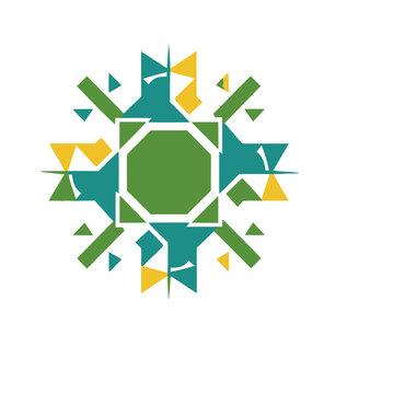 Geometric abstract pattern with octagon and triangles