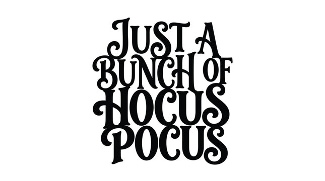 Spooky hocus pocus typography vector illustration featuring retro black lettering for halloween seasonal decoration