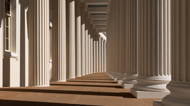 Elegant row of classic columns showcasing architectural beauty and symmetry.