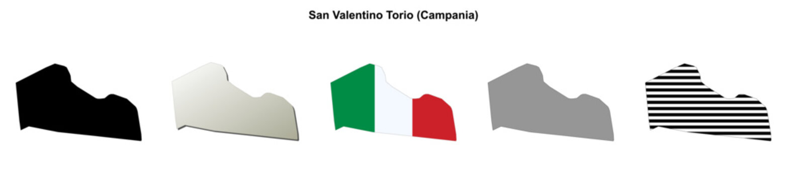 San Valentino Torio (Campania) outline map set