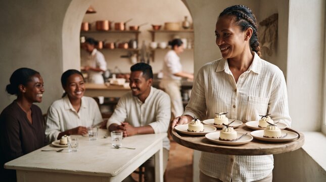 Malagasy host serves festive vanilla petits gateaux