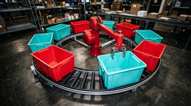Overhead bin carousel drives reverse logistics automation