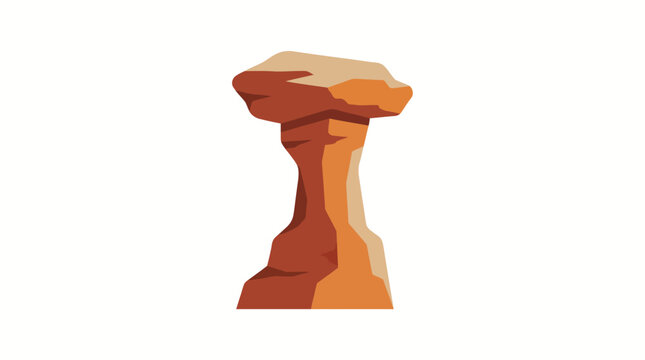 Isolated rock formation in desert landscape