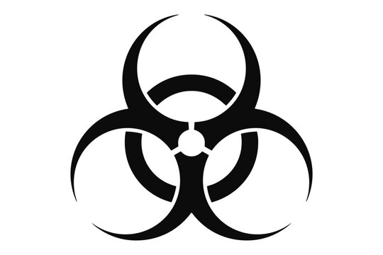 Biohazard Symbol Icon: A stark, black biohazard symbol with its characteristic three-bladed design, representing danger and biological risk.