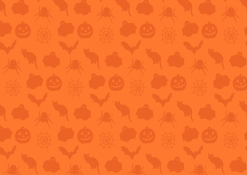 Seamless Halloween Pattern with Pumpkins, Spiders, and Spiderwebs