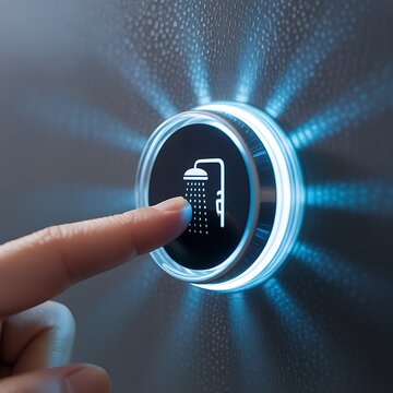 Smart Bathroom Shower Touch Controller Futuristic Home Automation Tech